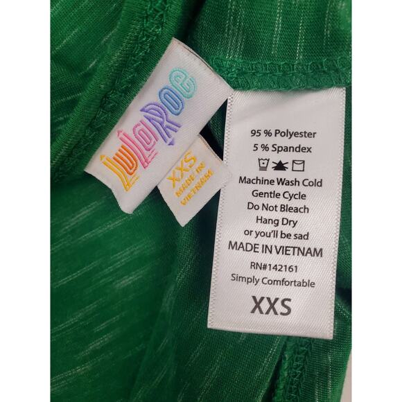 LulaRoe XXS Irma Top Solid Heathered Green Shirt Loose High Low Tunic Women Size - Picture 5 of 10